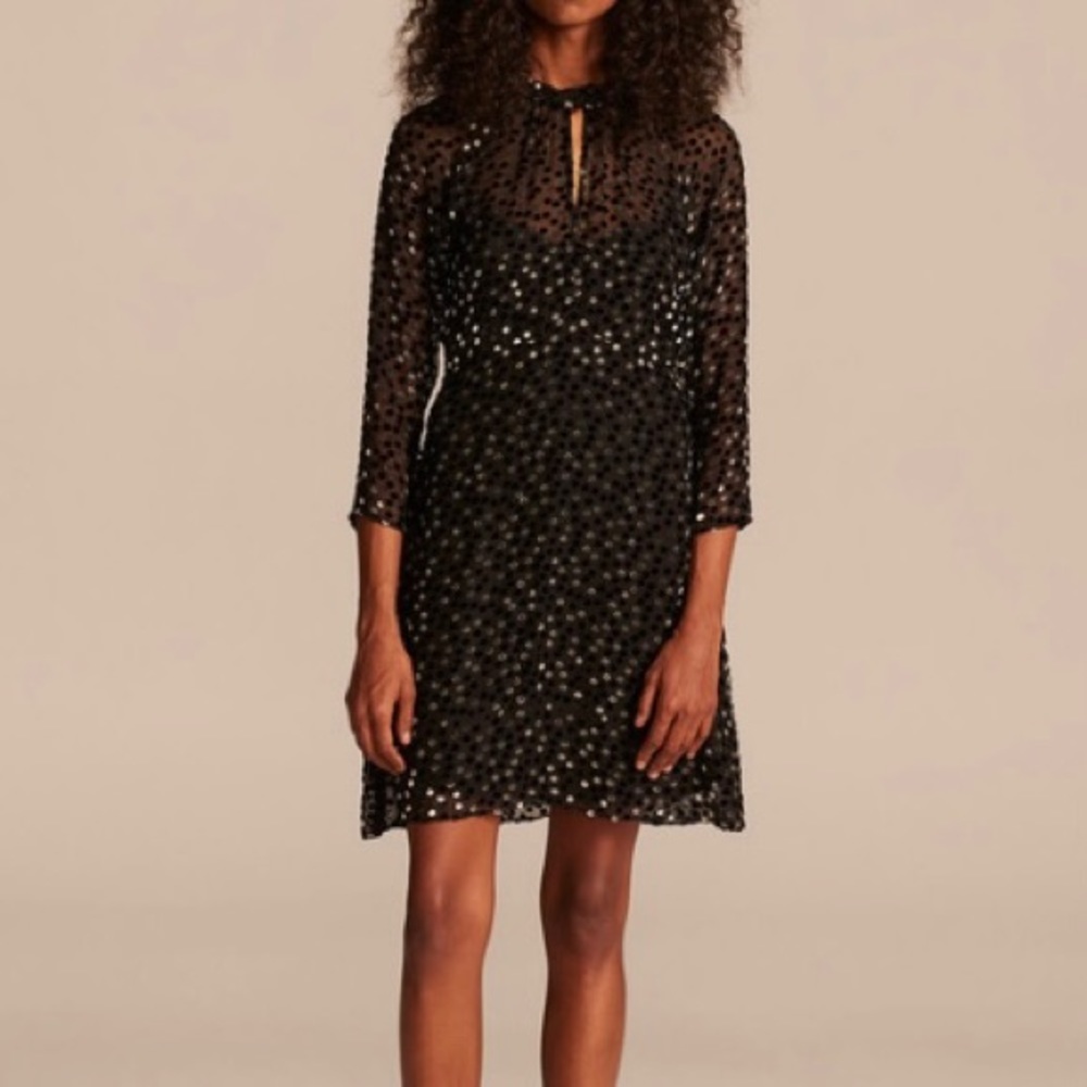 NWT Rebecca Taylor Long Sleeve Velvet Mini Dress